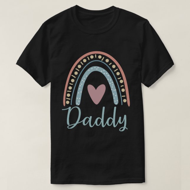 T-shirt Daddy Cute Papa Famille Correspondre Arc-en-ciel (Design devant)