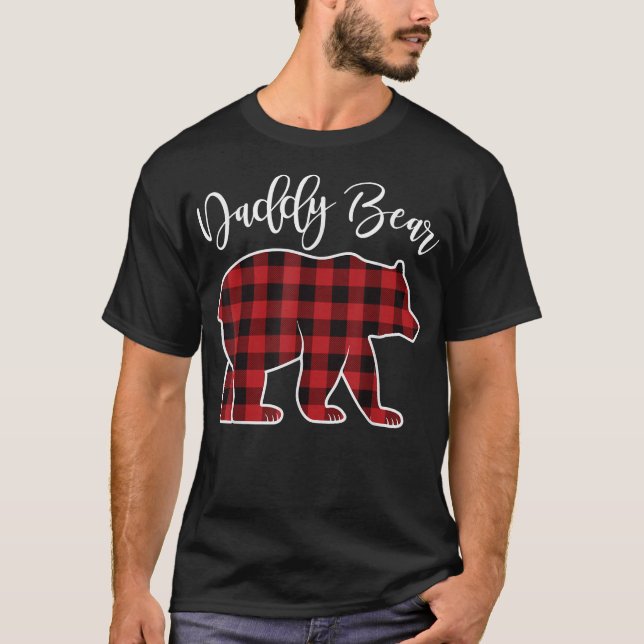 T-shirt Daddy Dad Bear Pajama Red Buffalo Xmas Family Chri (Devant)