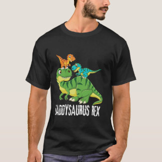 T-shirt Daddy Daddysaurus Rex 2 enfants dinosaure Fête du