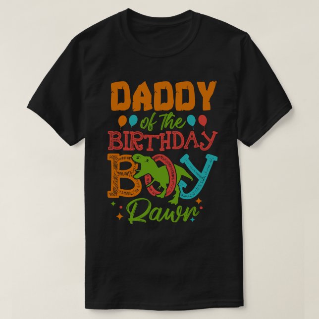 T-shirt DADDY De L'Anniversaire Garçon Rawr Dinosaur (Design devant)