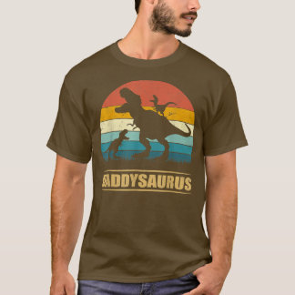 T-shirt Daddy Dinosaur Daddysaurus 2 enfants Fête des père