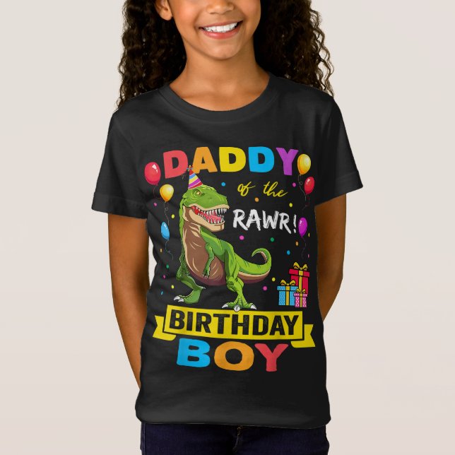 T-Shirt Daddy Dinosaur Funny mignon Anniversaire Garçon Fa (Devant)