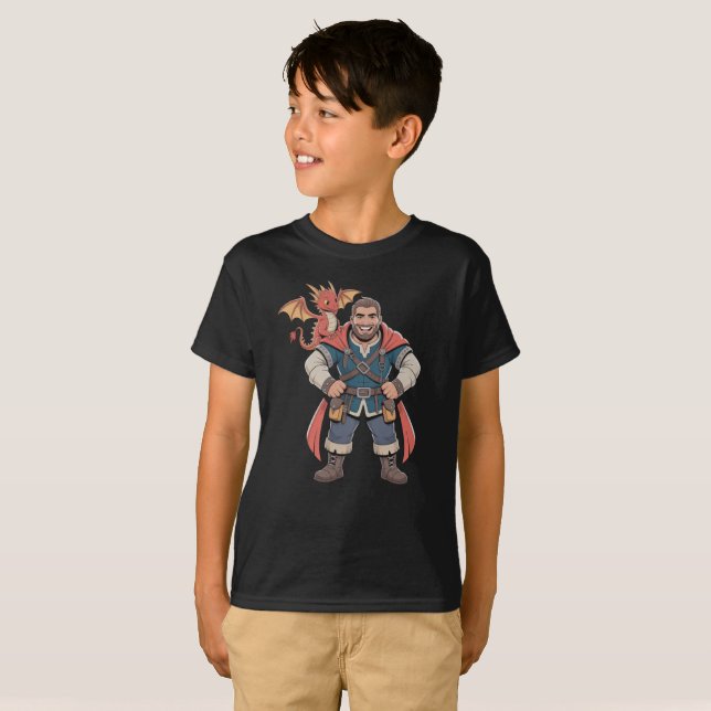 T-shirt Daddy Dungeon avec compagnon de dragon (Devant entier)