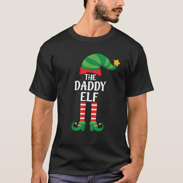 T-shirt Daddy Elf Matching Family Group (Devant)
