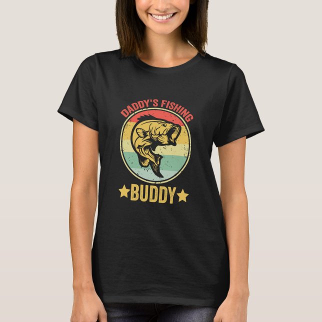 T-shirt Daddy Fishing Buddy Retro Vintage (Devant)