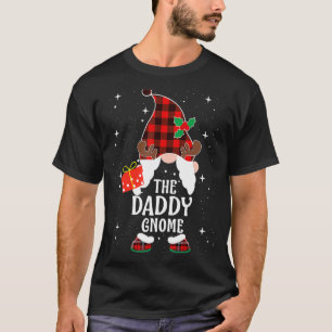 T-shirt Daddy Gnome Buffalo Plaid Matching Family Christma