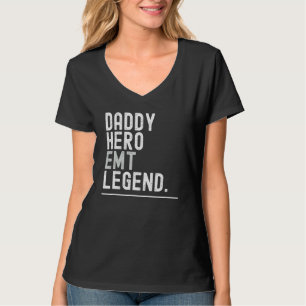 T-shirt Daddy Hero Emt Légende Anniversaire Noël
