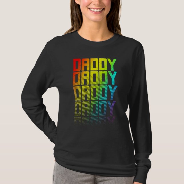 T-shirt Daddy Lgbtq+ Arc-en-ciel Gay pride Texte Fade Grap (Devant)