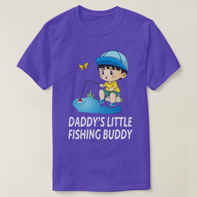 T-shirt Daddy Little Fishing Buddy Cute Boy (Design devant)