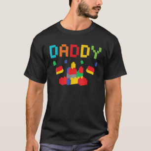 T-shirt Daddy Master Builder Bâtiments Blocs Briques Match