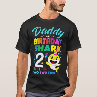 T-shirt Daddy Of Birthday Shark 2nd Matching Oufit Party F