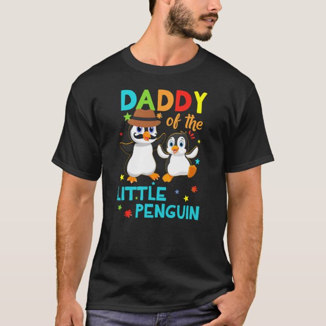 T-shirt Daddy Of Little Penguin Birthday Family Shirts Mat (Devant)