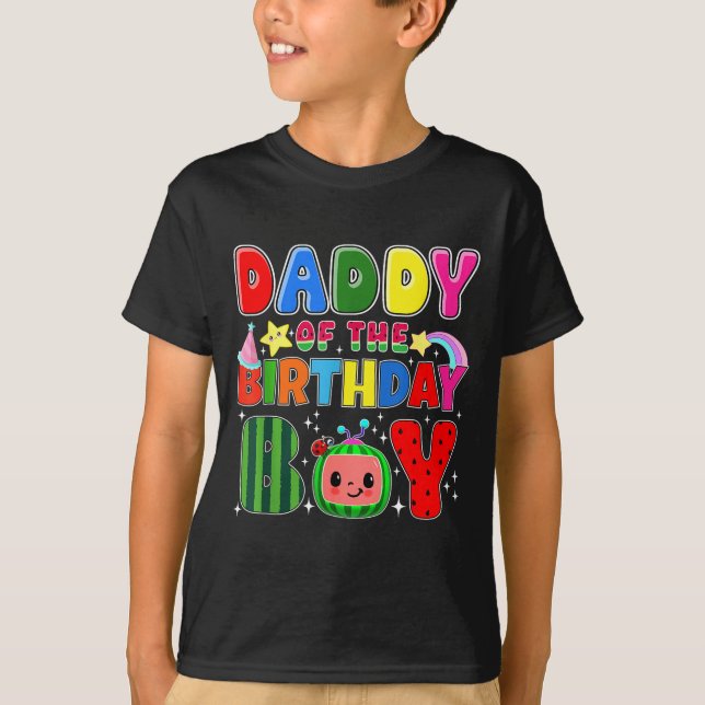 T-shirt Daddy Of The Birthday Boy Melon Family Matching Fu (Devant)