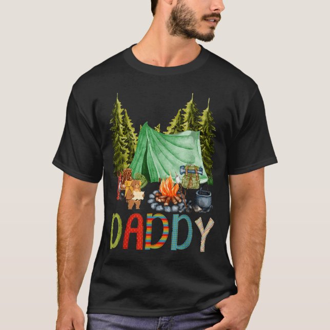 T-shirt Daddy Of The Happy Camper 1st Birthday Bear Camng  (Devant)