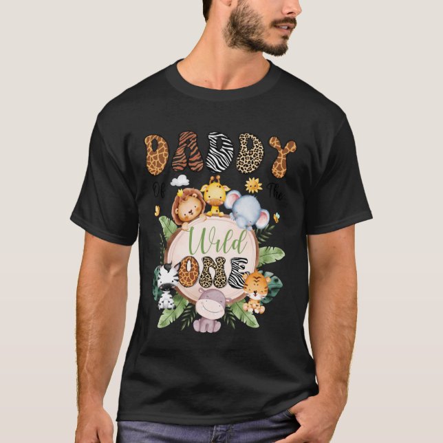 T-shirt Daddy of The Wild One 1St Birthday Safari Animal L (Devant)