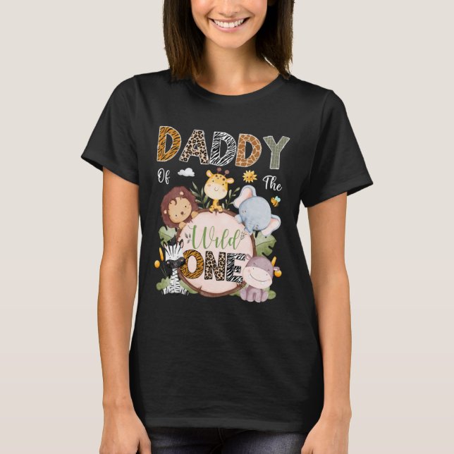 T-shirt Daddy of The Wild One 1St Birthday Safari Jungle A (Devant)