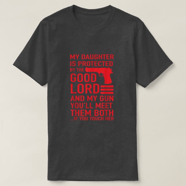 T-shirt DADDY PROTECTIVE Drôle papa de fille Tee  (Design devant)
