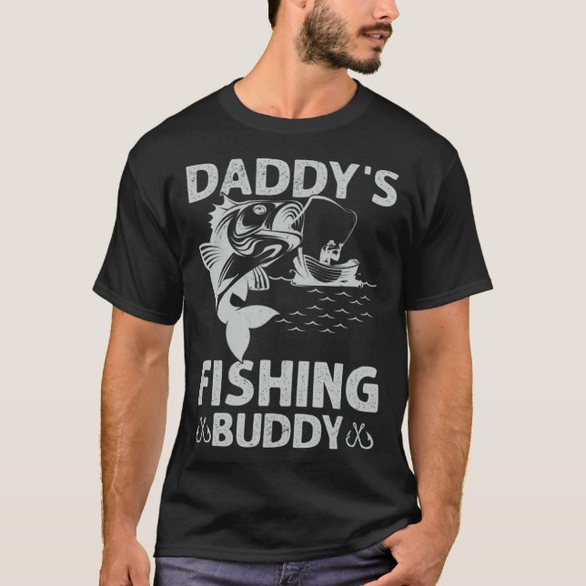 T-shirt Daddy s Fishing Buddy Fishing Papa Son Boy Fathers (Devant)