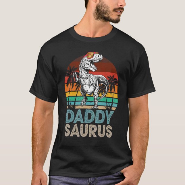 T-shirt Daddy Saurus Rex Dinosaur Correspondant Famille Re (Devant)