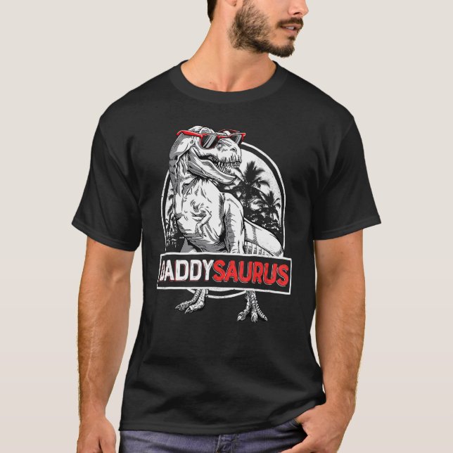 T-shirt Daddy Saurus Rex Dinosaur Hommes Fête des pères Fa (Devant)
