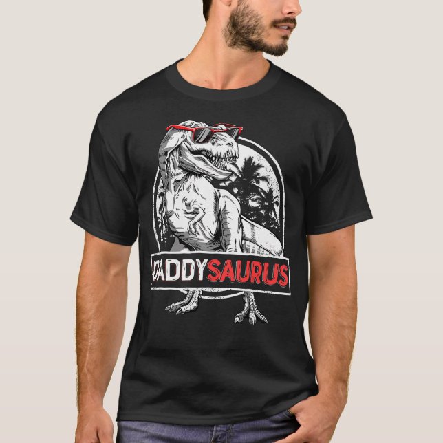 T-shirt Daddy Saurus T Rex Dinosaur Hommes Fête des pères  (Devant)