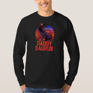 T-shirt Daddy Saurus T Rex Papa Père Trex Retro 80s Dino