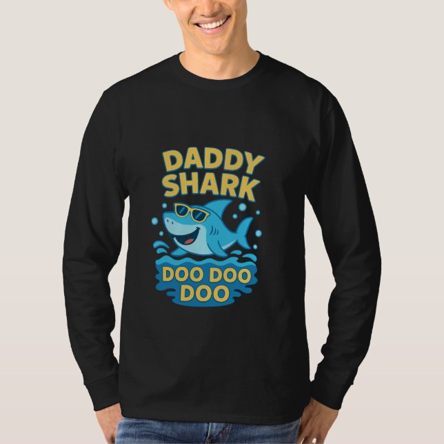T-shirt Daddy Shark, Doo Doo-Funny & mignonne fête des pèr (Devant)