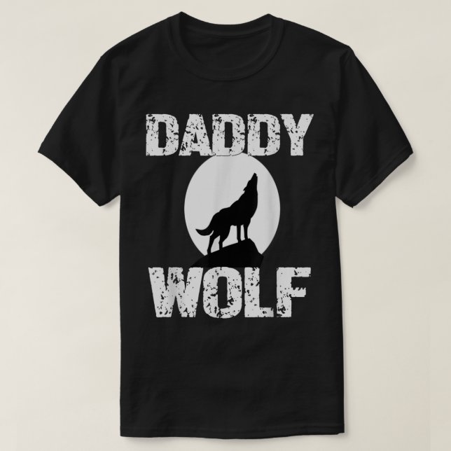 T-shirt Daddy Wolf Chemise jumeler la tribu des loups Lune (Design devant)