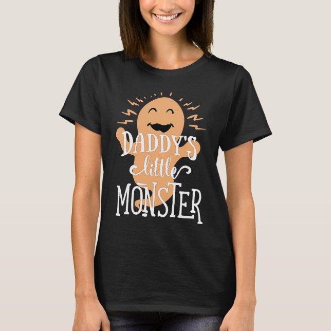 T-shirt Daddy's Little Monster  Halloween  Ghost (Devant)