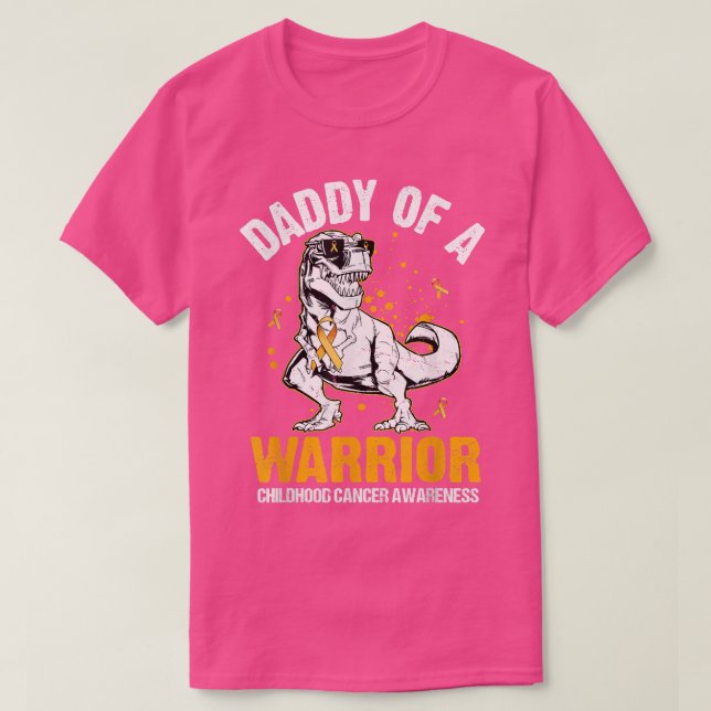 T-shirt Daddysaur D'Un Guerrier Sensibilisation Au Cancer  (Design devant)