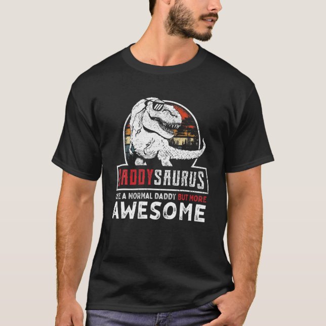 T-shirt Daddysaurus Comme Un Papa Normal, Mais R Plus Géni (Devant)
