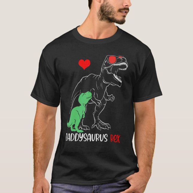 T-shirt Daddysaurus Daddy Rex Sensibilisation sur l'autism (Devant)