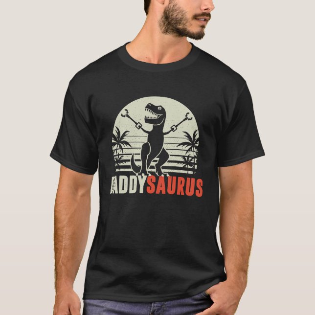 T-shirt Daddysaurus  Daddy Saurus Rex Dinosaur Dad (Devant)