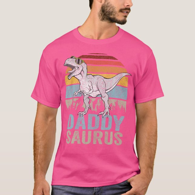 T-shirt Daddysaurus Daddy Saurus T Rex Family Matching Din (Devant)