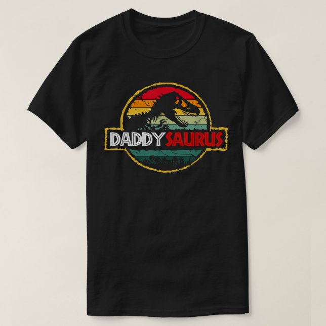 T-shirt Daddysaurus Dinosaur Amusant Daddy Saurus Famille  (Design devant)