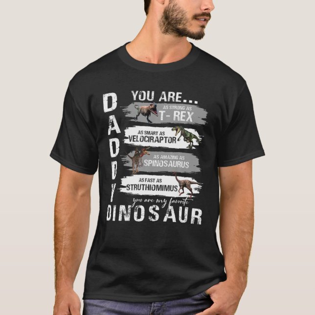 T-shirt Daddysaurus Dinosaur Daddy Famille Dino Correspond (Devant)