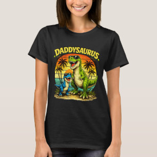 T-shirt Daddysaurus drôle papa dinosaure rétro coucher de 
