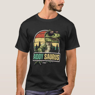 T-shirt Daddysaurus Funny Daddy Dinosaur Grand-pa Saurus F