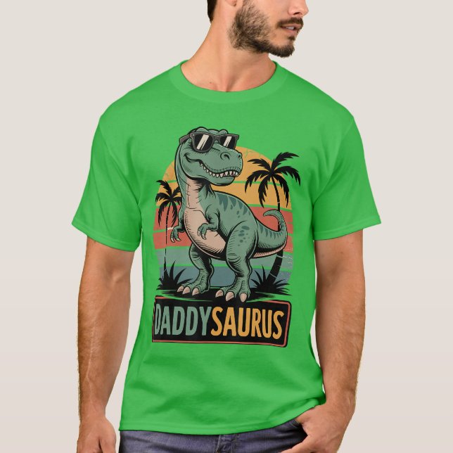 T-shirt Daddysaurus Re Dinosaur Daddy Saurus Famille Corre (Devant)