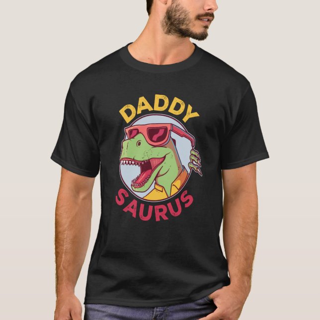 T-shirt Daddysaurus Rex Dinosaur Daddy Saurus Family Match (Devant)