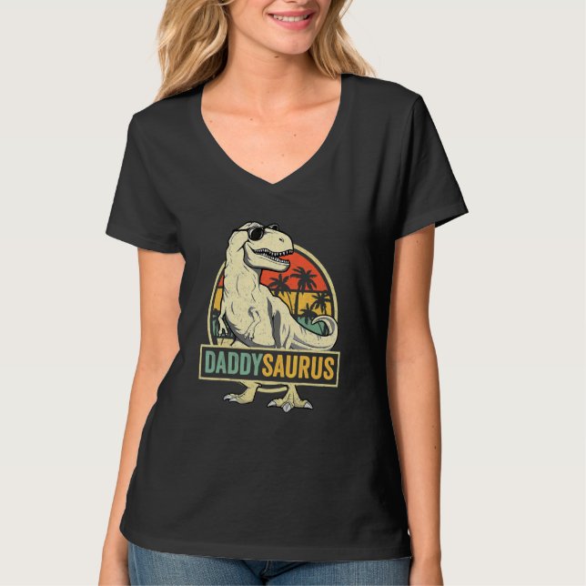T-shirt Daddysaurus Rex Dinosaur Daddy Saurus Family Match (Devant)