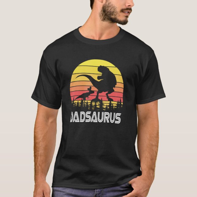 T-shirt Daddysaurus Rex Dinosaur Daddy Saurus Family Match (Devant)