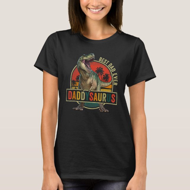 T-shirt Daddysaurus Rex Dinosaur Daddy Saurus Family Match (Devant)