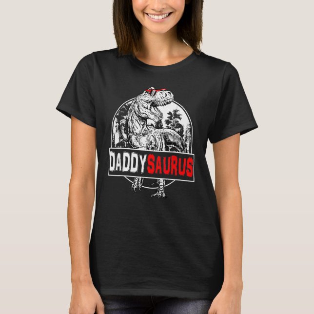 T-shirt Daddysaurus Rex Dinosaur Famille Daddy Saurus (Devant)