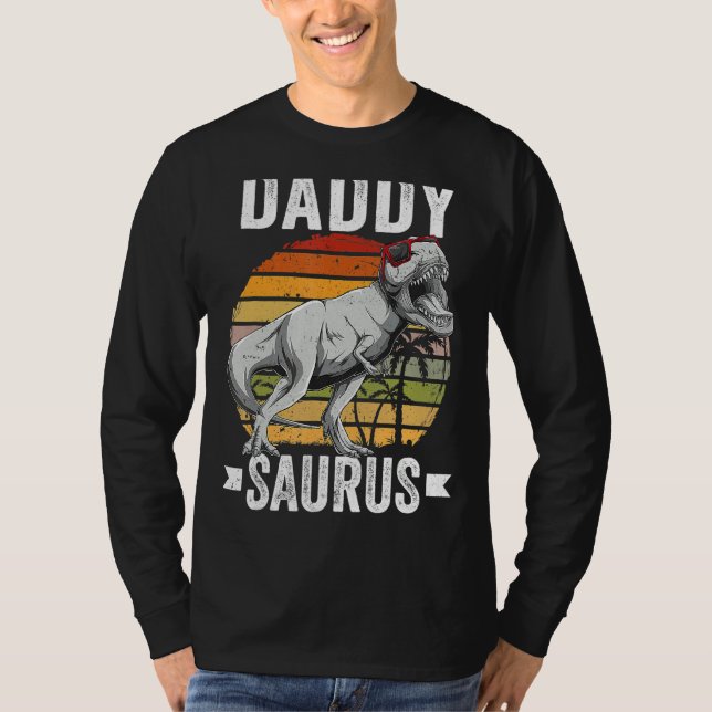 T-shirt Daddysaurus Rex Dinosaur Papa Saurus Famille Match (Devant)