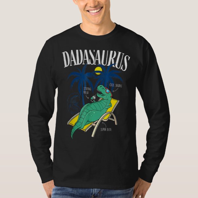 T-shirt Daddysaurus Rex Vacances d'été Daddysaurus (Devant)