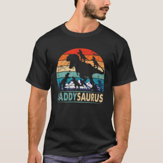 T-shirt Daddysaurus T Rex Daddy Dinosaur 4 Enfants Père D