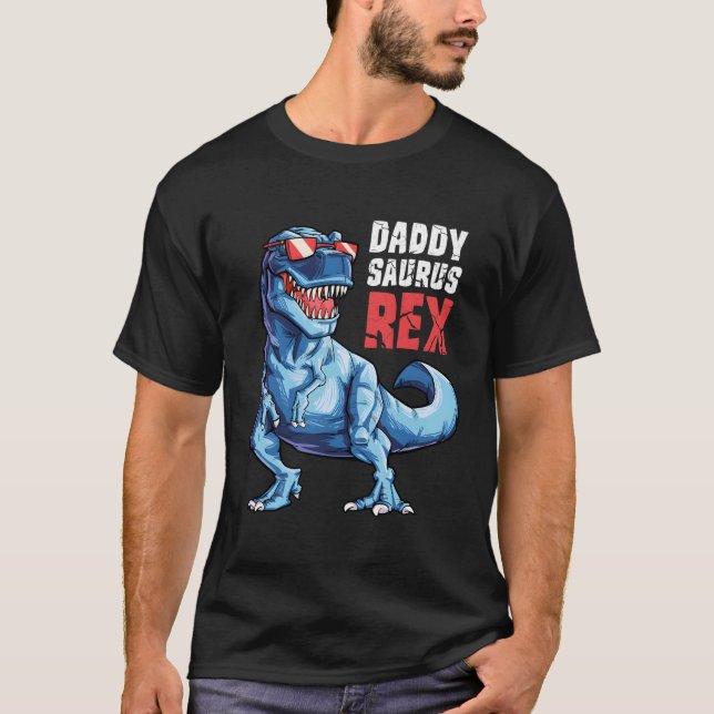 T-shirt Daddysaurus T Rex Dinosaur Cadeau Daddy Saurus Fam (Devant)
