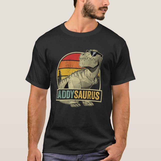 T-shirt Daddysaurus T Rex Dinosaur Daddy Saurus Anniversai (Devant)