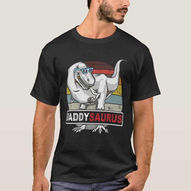 T-shirt DADDYSAURUS T Rex Dinosaur Daddy Saurus Anniversai (Devant)